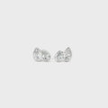 Pear lab grown diamond stud earrings in bezel set, toi et moi style
