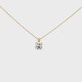 Lab-grown brilliant round diamond pendent necklace in 18k yellow gold. 
