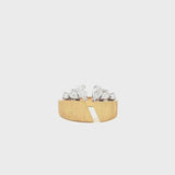Gold ring with pear lab grown diamonds, 18k yellow gold
