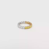 Yellow and White Duo Tone Eternity Lab Grown Diamond Ring
