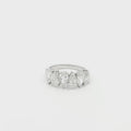 Pear cut lab grown diamond ring in half eternity style, 18k white gold.