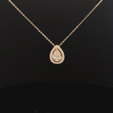 Pear with Halo Lab Grown Diamond Pendant