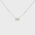 Lab grown radiant cut diamond pendant necklace in 18k white gold
