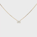 Lab-grown oval diamond pendant necklace in 18k yellow gold. 