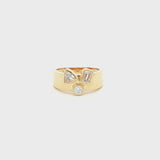 Emerald, Round & Trillion-Cut Lab Grown Diamond Ring