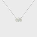 Lab-grown oval diamond pendant necklace in 18k white gold