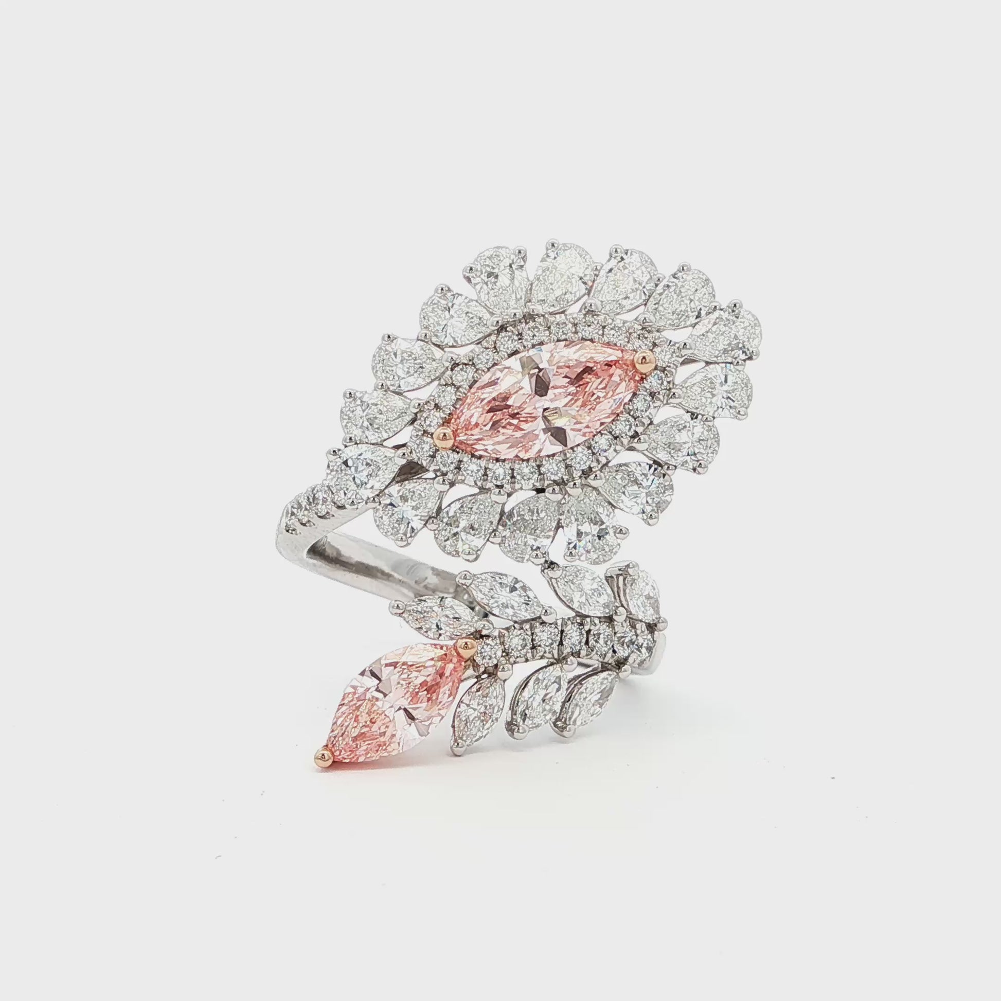 14K_White_Gold_Lab_Grown_Diamond_Ring_Floral_Statement_Cocktail_Evening

This 14K White Gold ring features an exquisite floral design, adorned with white diamond "petals" and a stunning pink oval-cut diamond at its centre. Crafted with precision, this ring makes the perfect statement piece for any occasion! 