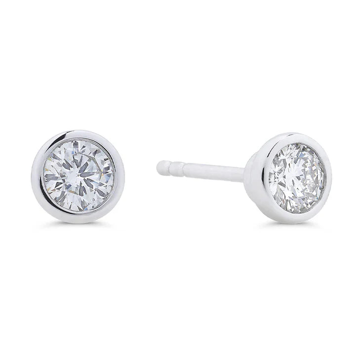 Larger Starlet Diamond Studs in 14K Gold